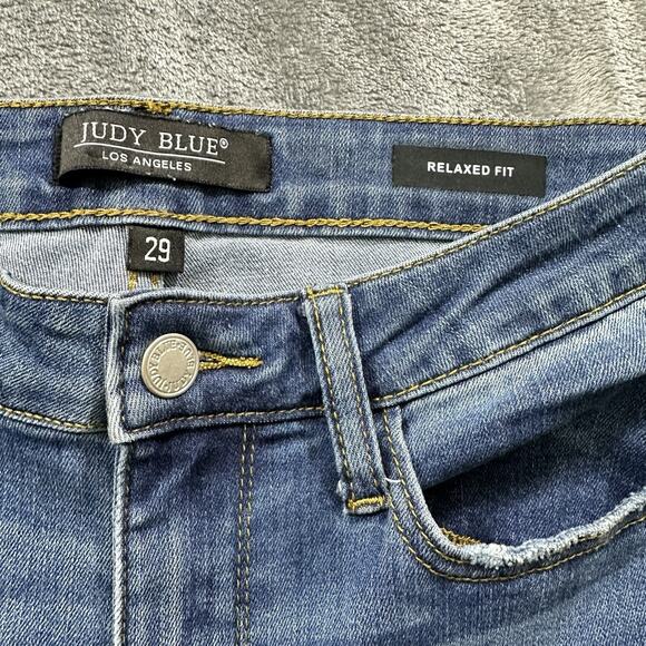 Judy Blue Jeans Women’s 29 Blue Relaxed Fit Denim Straight Casual Pants - Picture 3 of 11